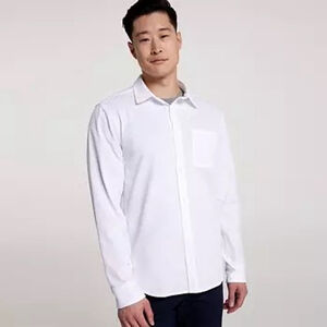 Men's VRST Refined Knit Button Down Shirt XL White